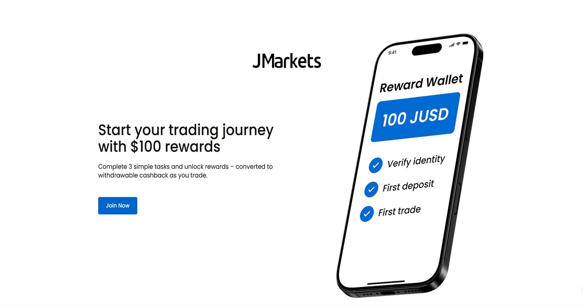 JMarkets is Offering $100 Welcome Reward Promotion