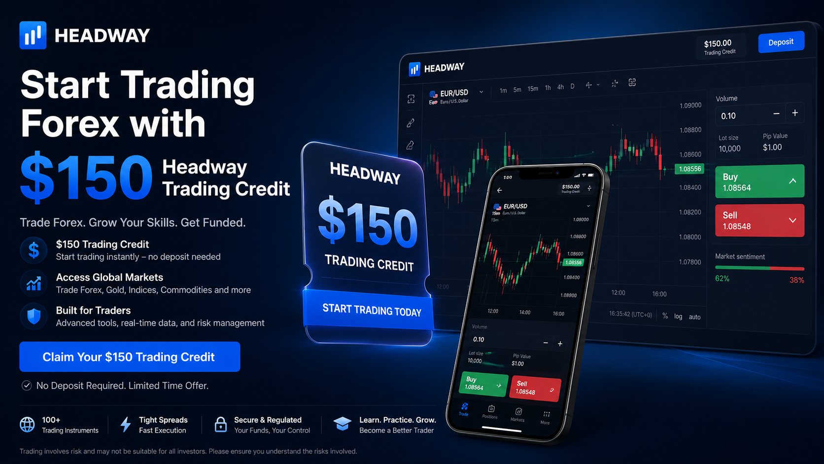 Get Started with Headway $150 in Free Forex Trading Credit