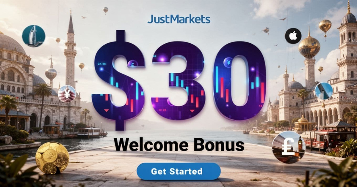 JustMarkets special $30 welcome bonus for traders