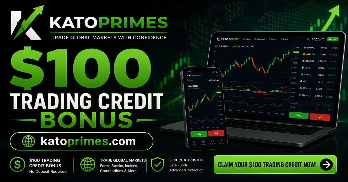 $100 Trading Credit Offered by Kato Prime for Traders