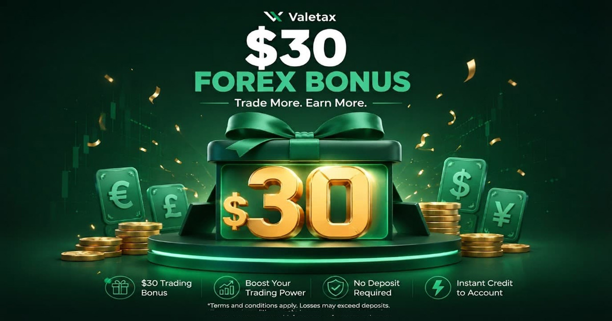 Valtex $30 Forex Free Credit Bonus allows new users